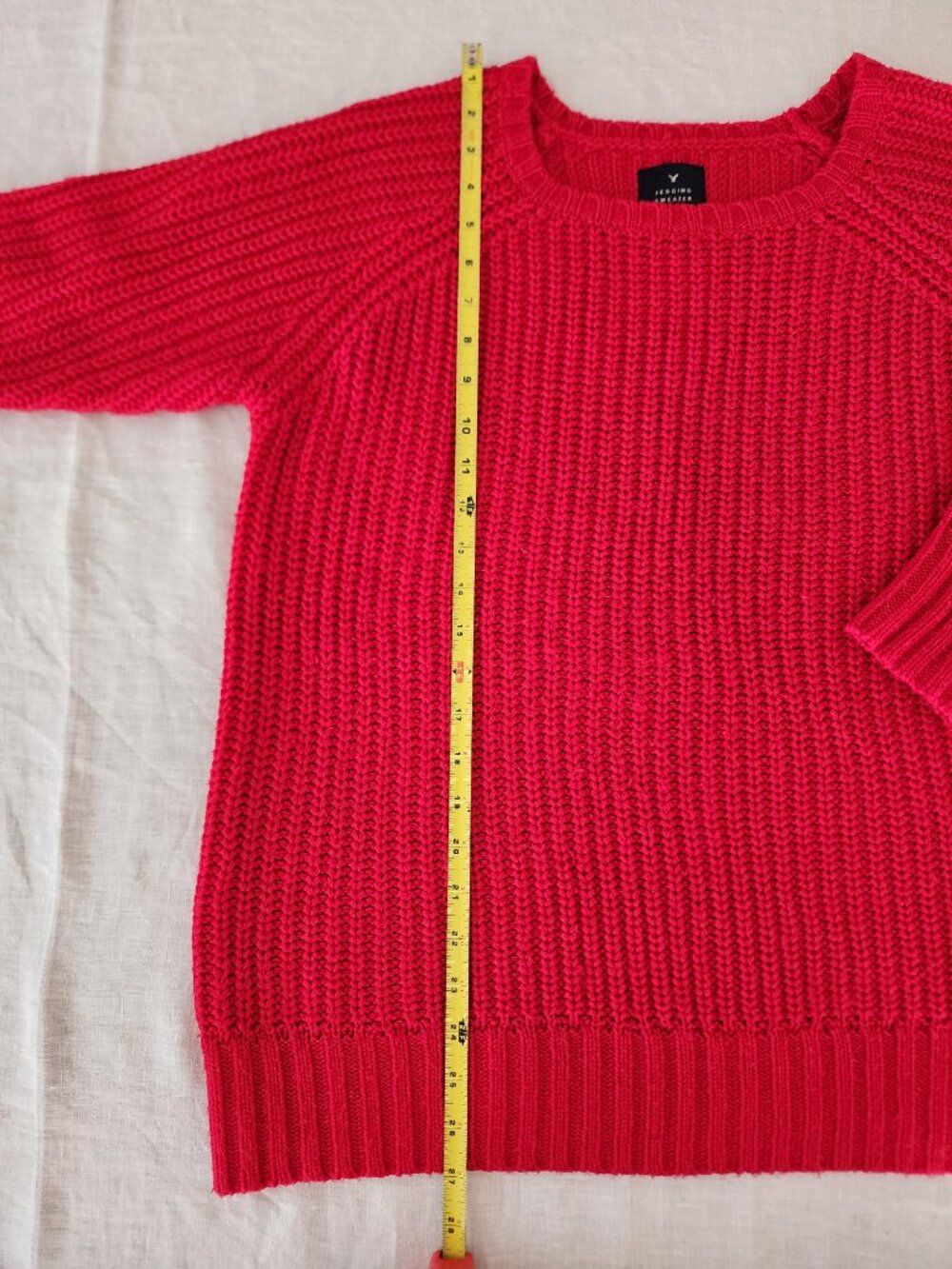 American Eagle Vintage Red Chunky Knit Jegging Sweater - Sz L - Picture 5 of 7